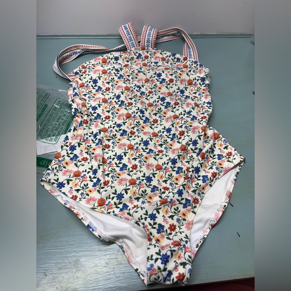 Shoshanna women’s size 8 Cream & Floral One-Piece Swimsuit - Picture 3 of 5
